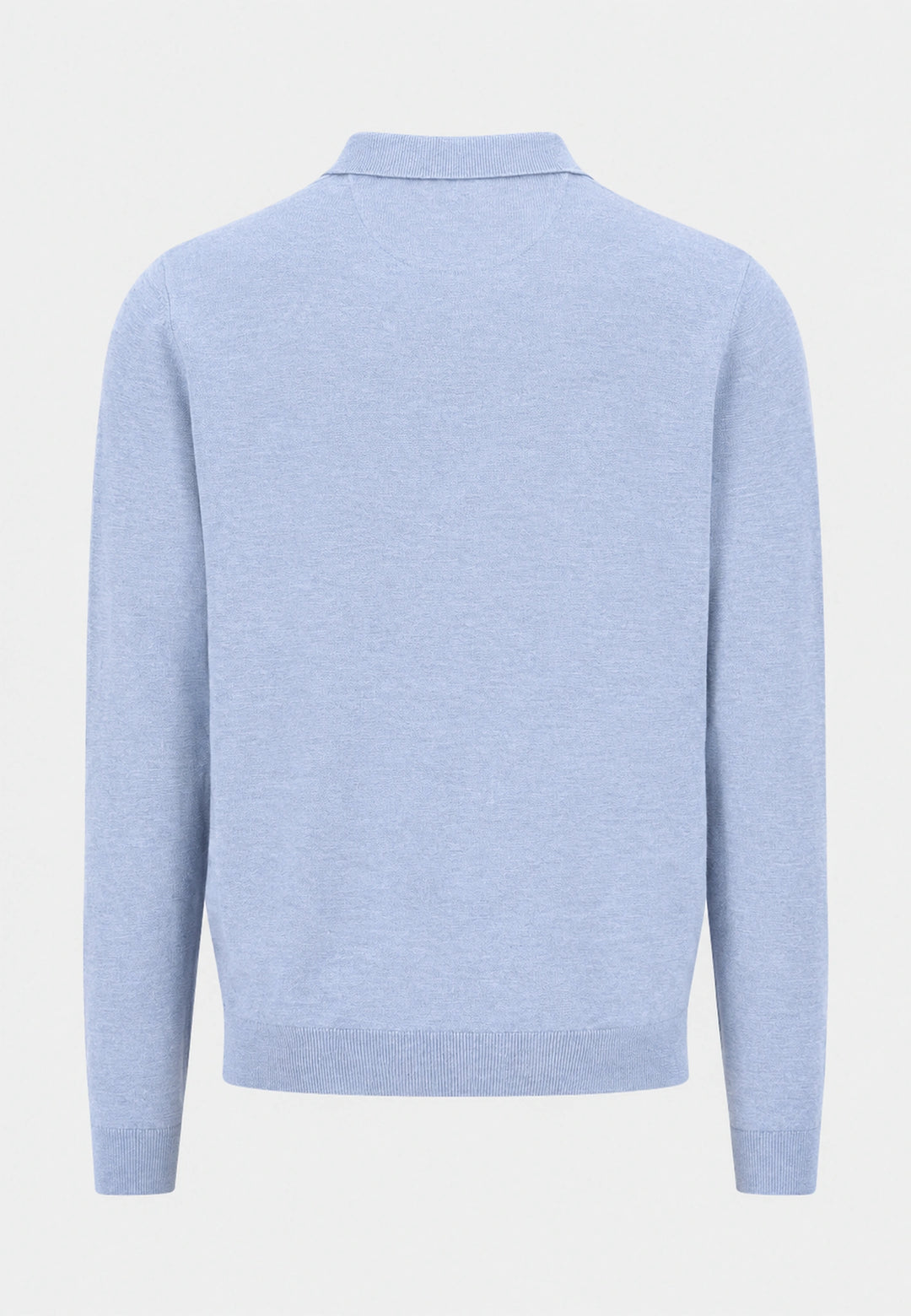 Fine Knit Air Cotton Polo Collar Sweater Air Blue