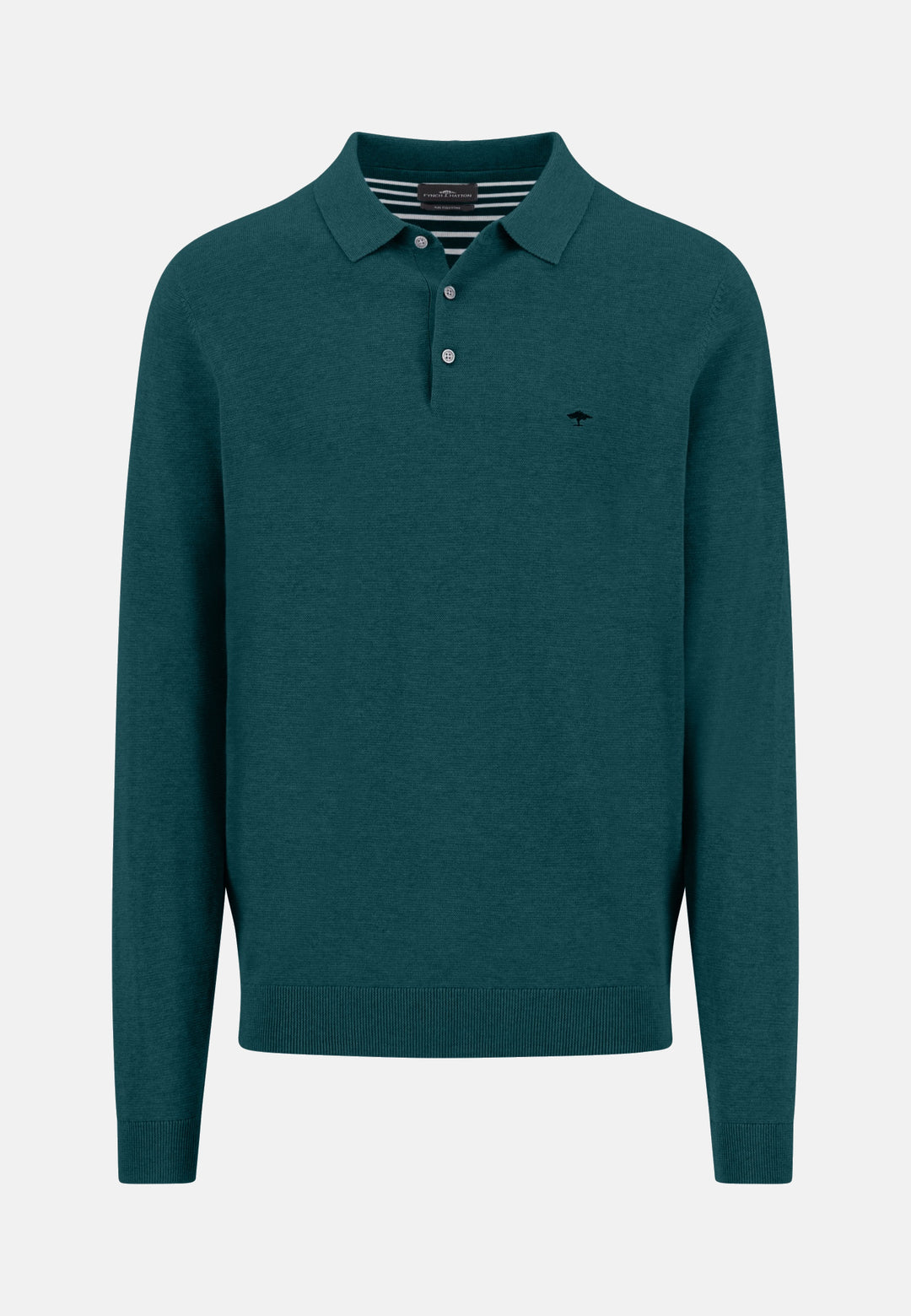 Fine Knit Air Cotton Polo Collar Sweater Teal