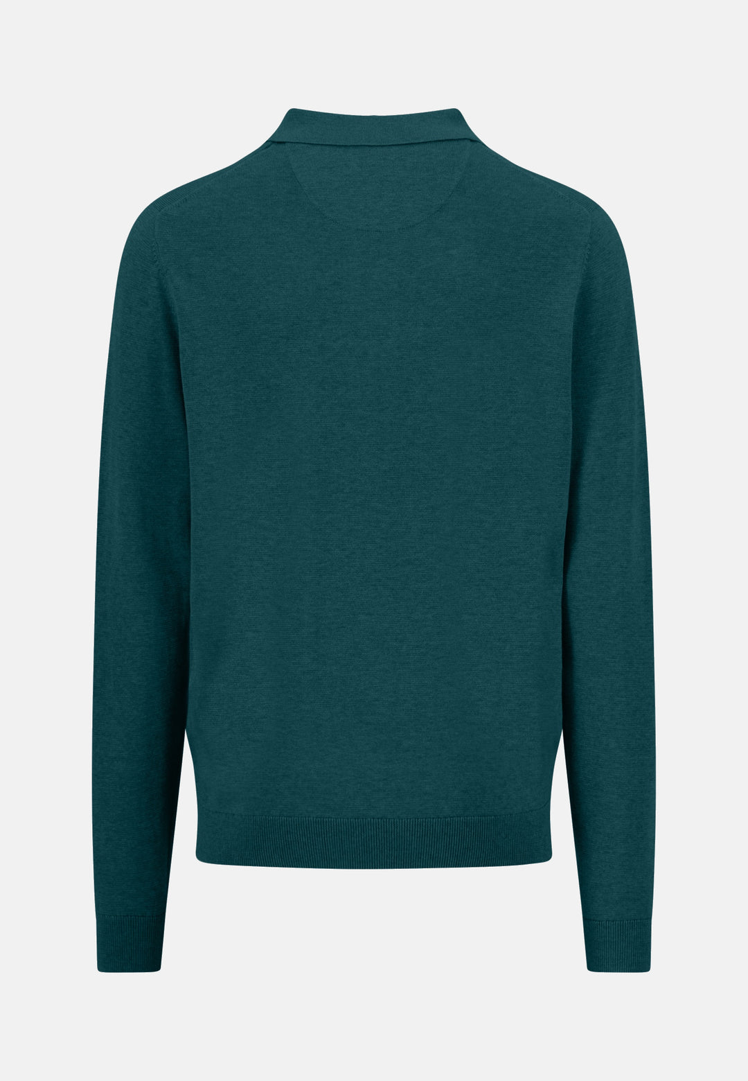 Fine Knit Air Cotton Polo Collar Sweater Teal