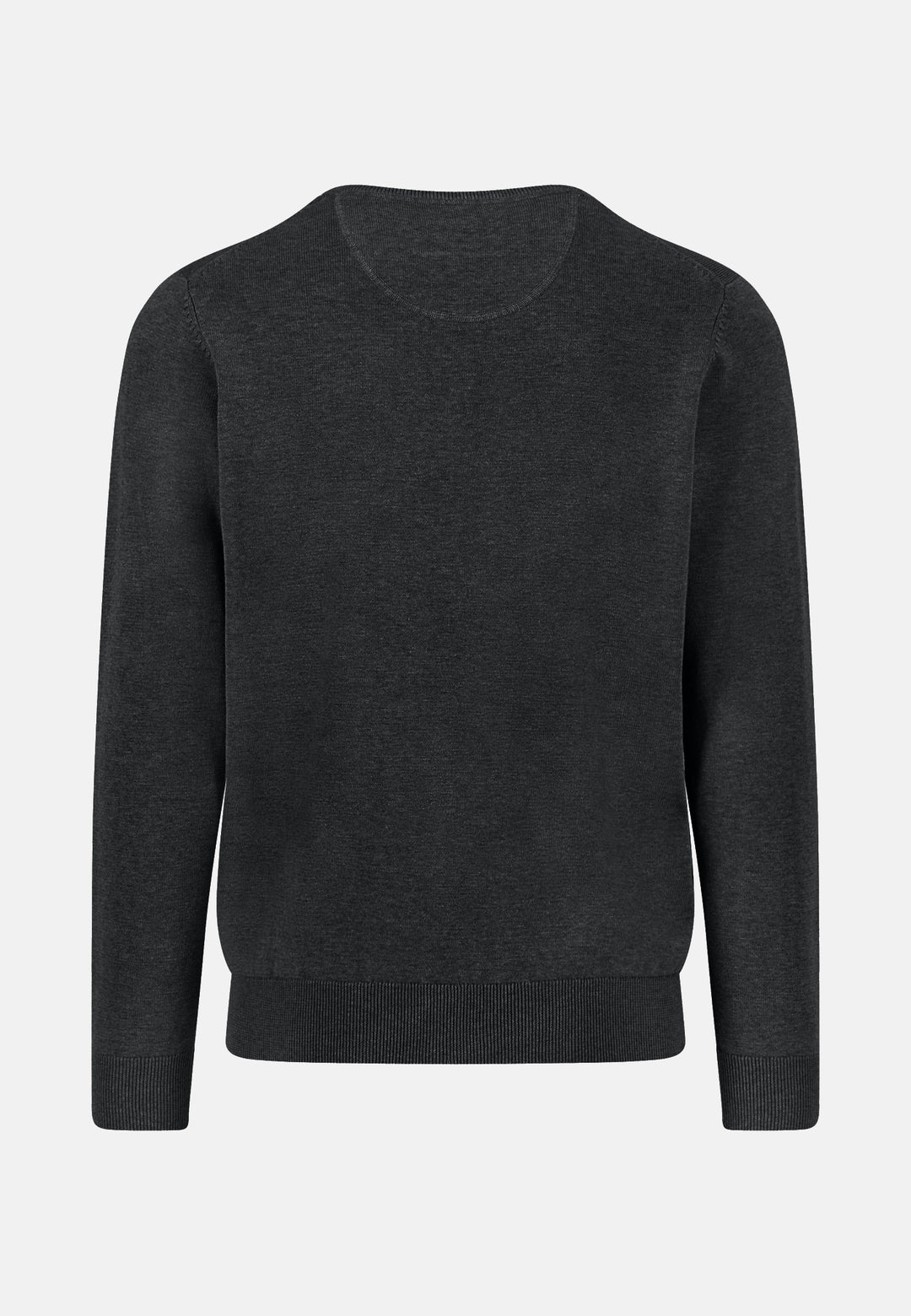 Fine Knit Cotton Crewneck Sweater Black