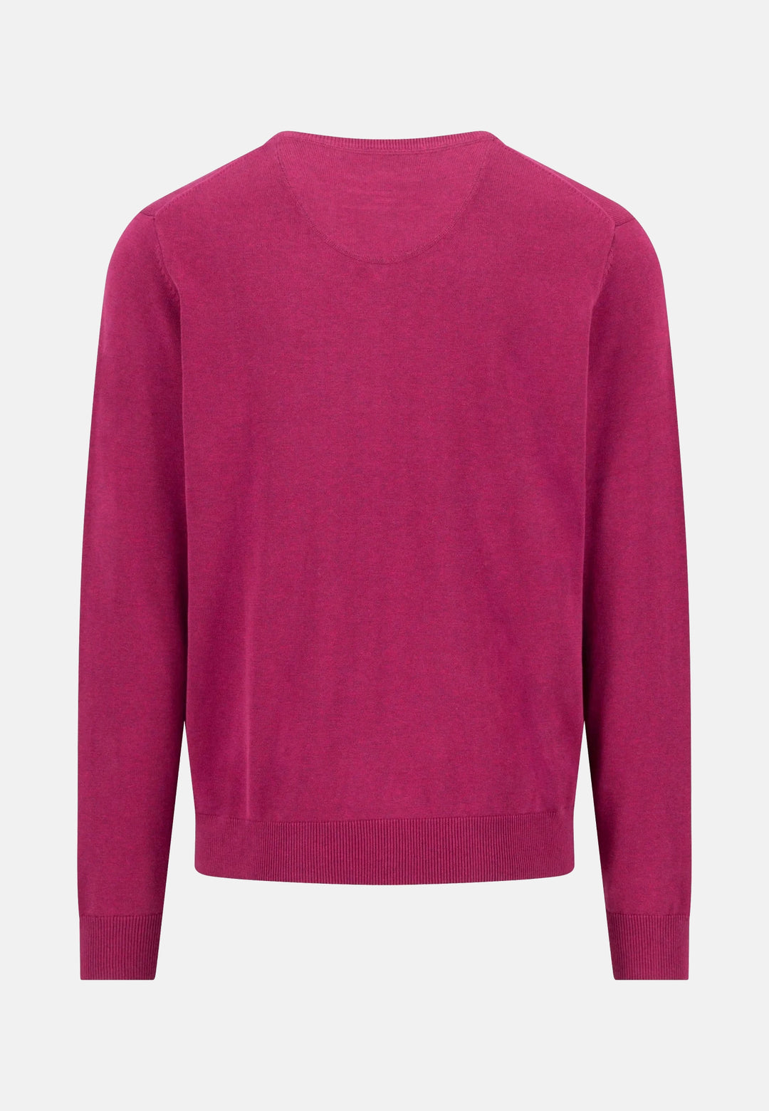 Fine Knit Cotton V-Neck Sweater Grape