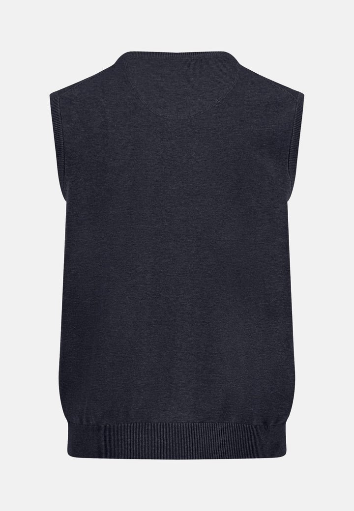 Fine Knit Cotton Vest Navy