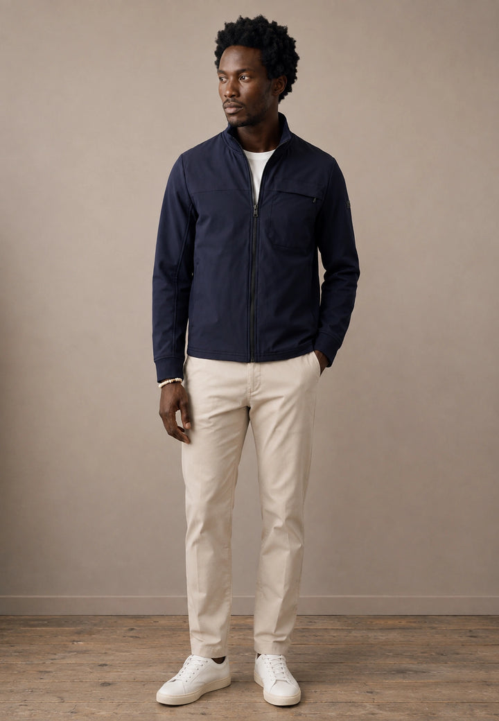 Hybrid Stand Collar Jacket Navy