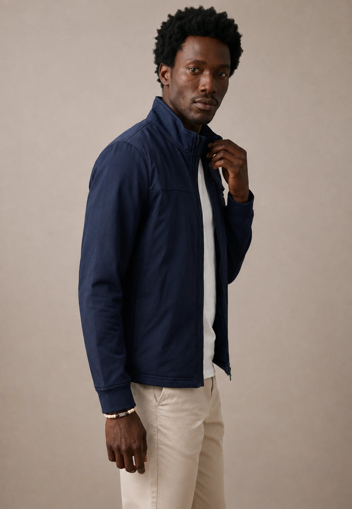 Hybrid Stand Collar Jacket Navy