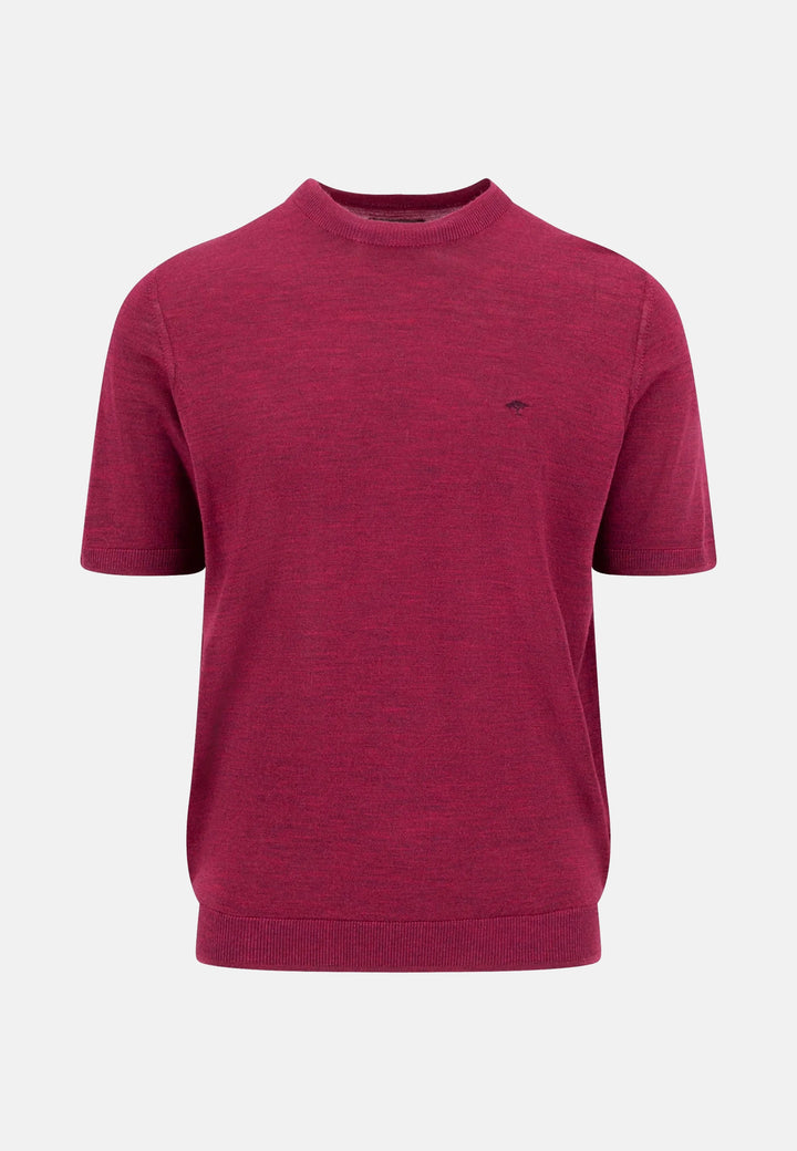 Merino Wool Fine Gauge Knit T-Shirt Grape