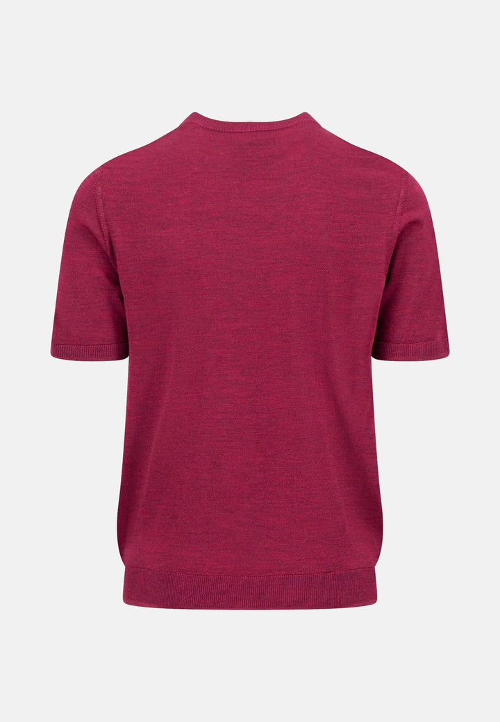 Merino Wool Fine Gauge Knit T-Shirt Grape