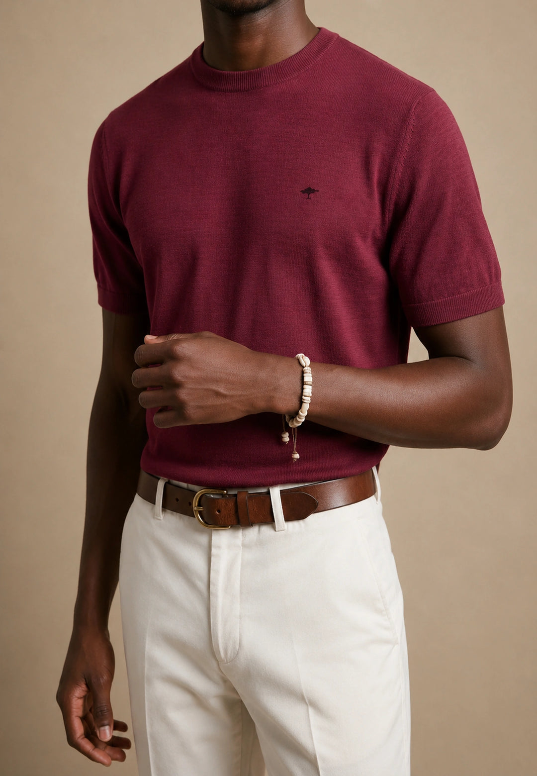 Merino Wool Fine Gauge Knit T-Shirt Grape