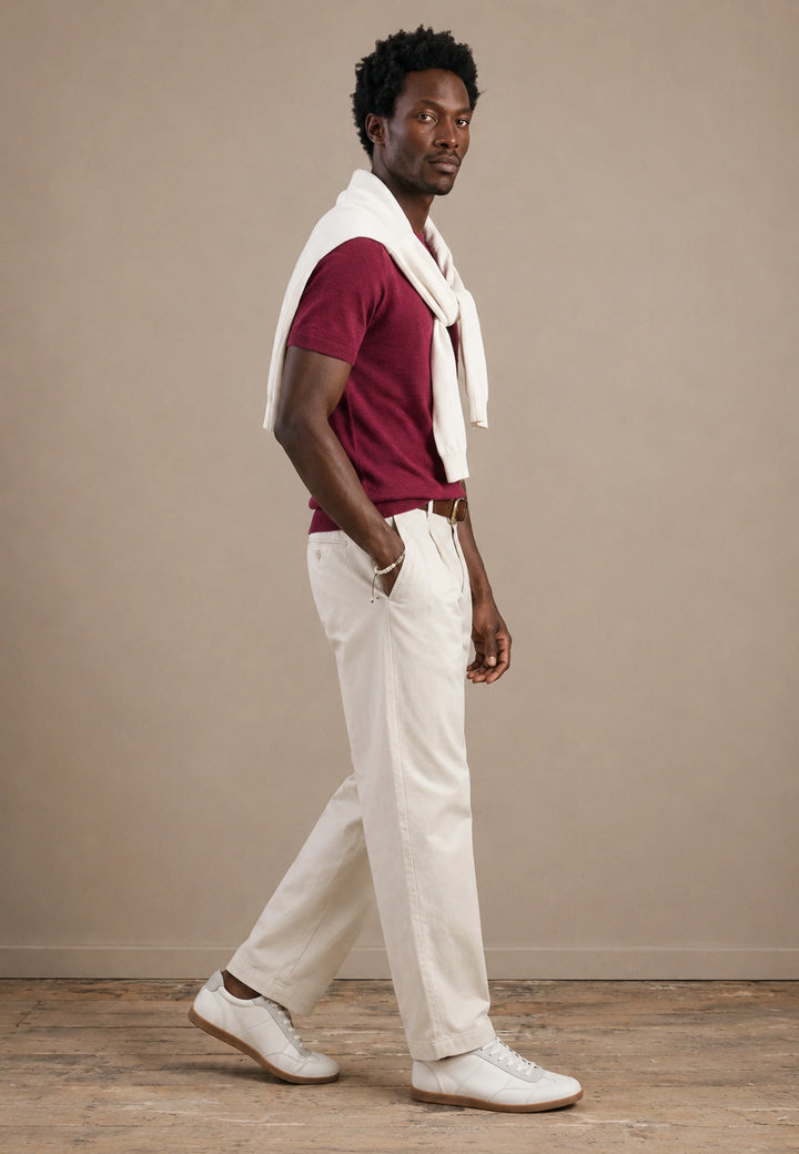 Merino Wool Fine Gauge Knit T-Shirt Grape
