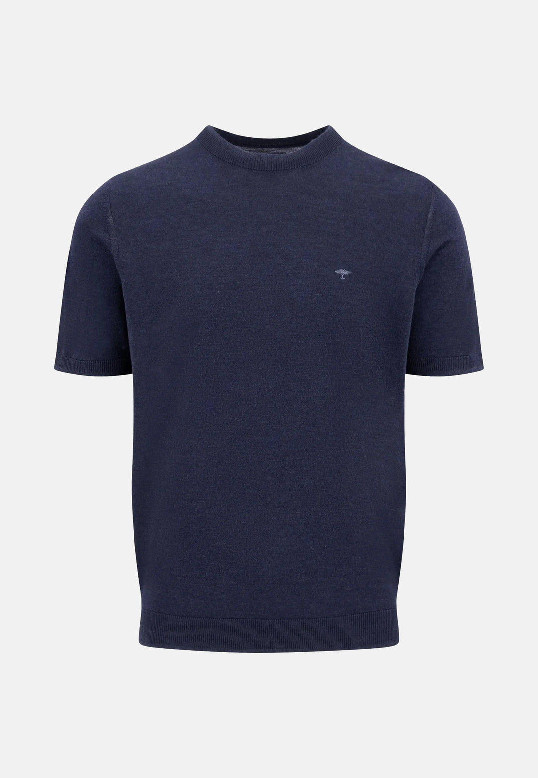 Merino Wool Fine Gauge Knit T-Shirt Navy