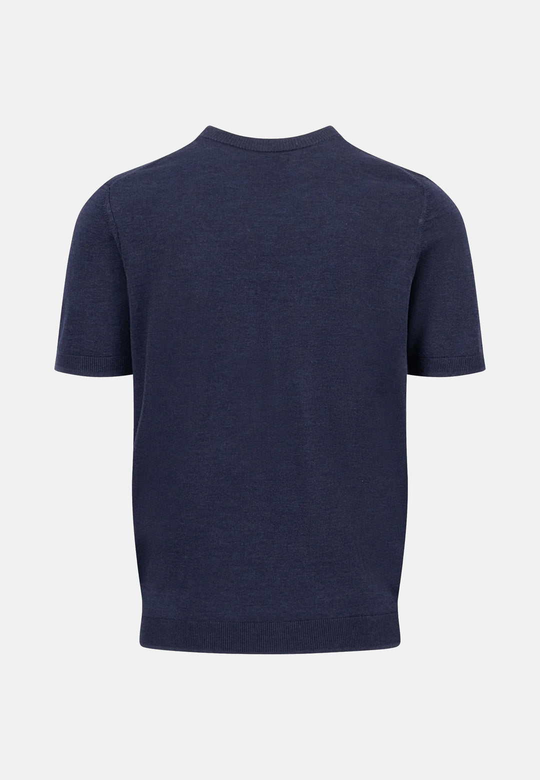 Merino Wool Fine Gauge Knit T-Shirt Navy