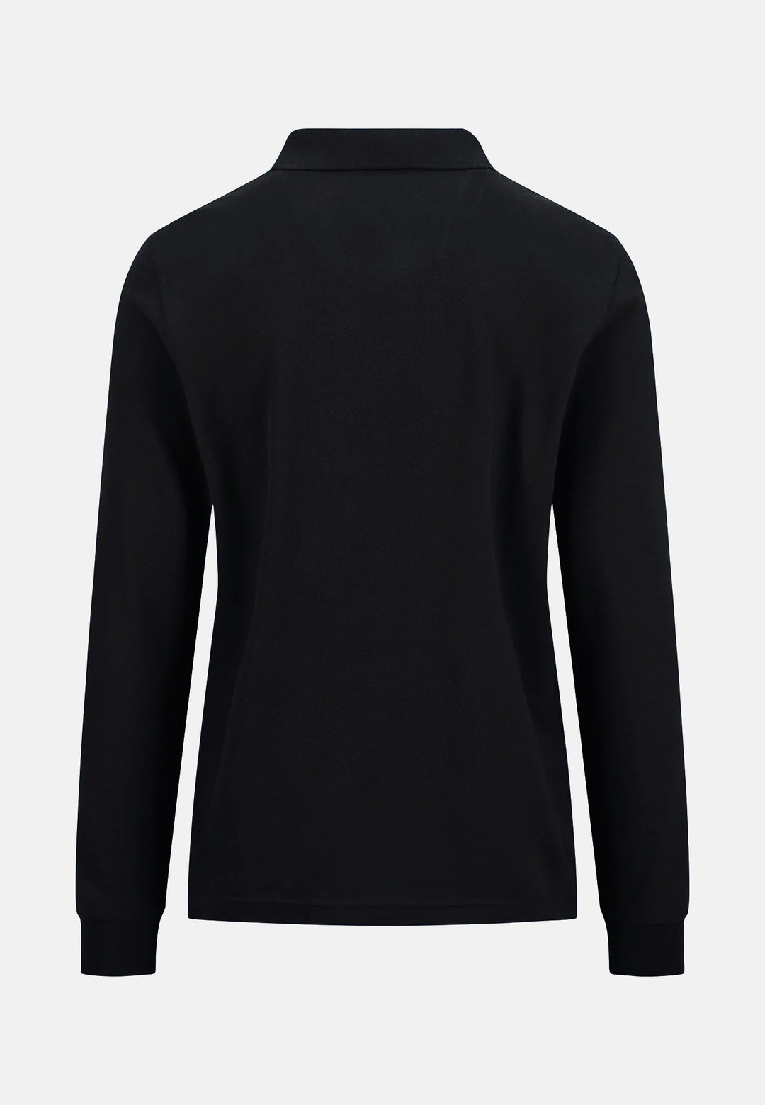Premium Cotton Long Sleeve Polo-Shirt Black