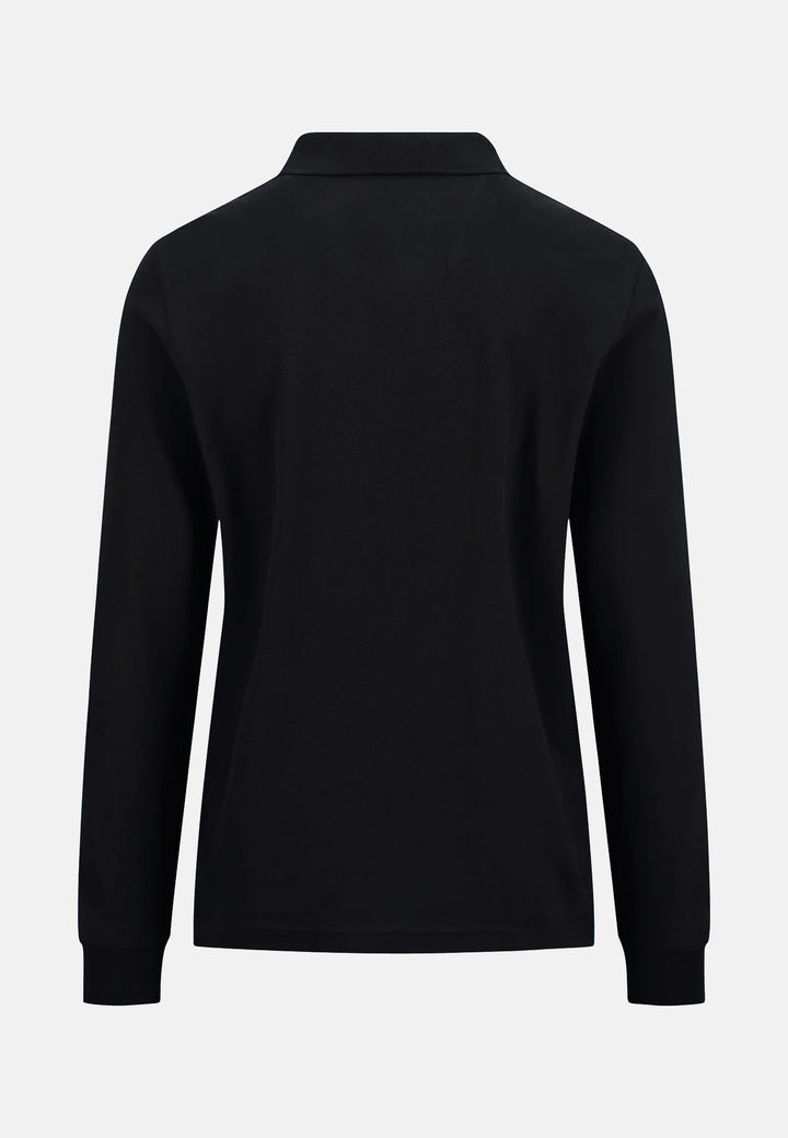 Premium Cotton Long Sleeve Polo-Shirt Black