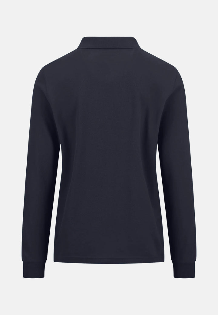 Premium Cotton Long Sleeve Polo-Shirt Navy
