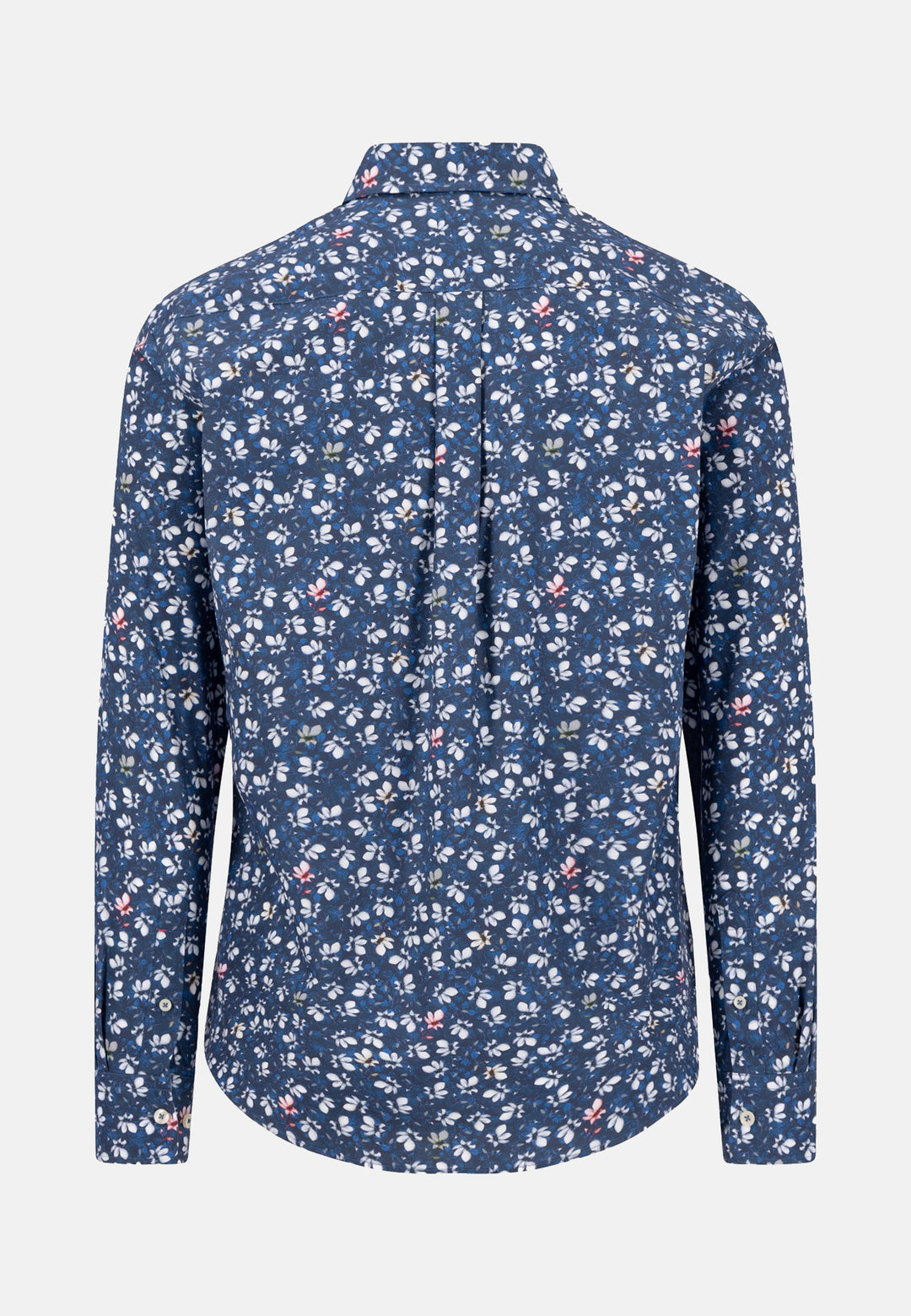 Premium Flower Print Button Down Shirt Ink Blue