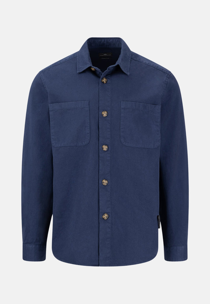 Garment Dyed Overshirt Navy-Fynch-Hatton UK