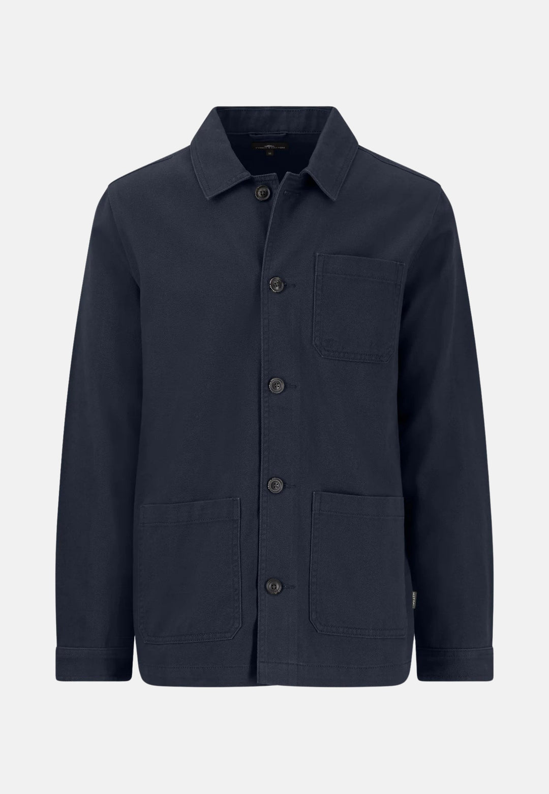 Garment Dyed Twill Overshirt Dark Navy-Fynch-Hatton UK