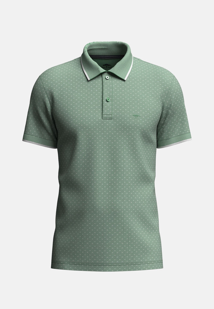 Jacquard Piqué Polo Shirt Turf Green-Fynch-Hatton UK
