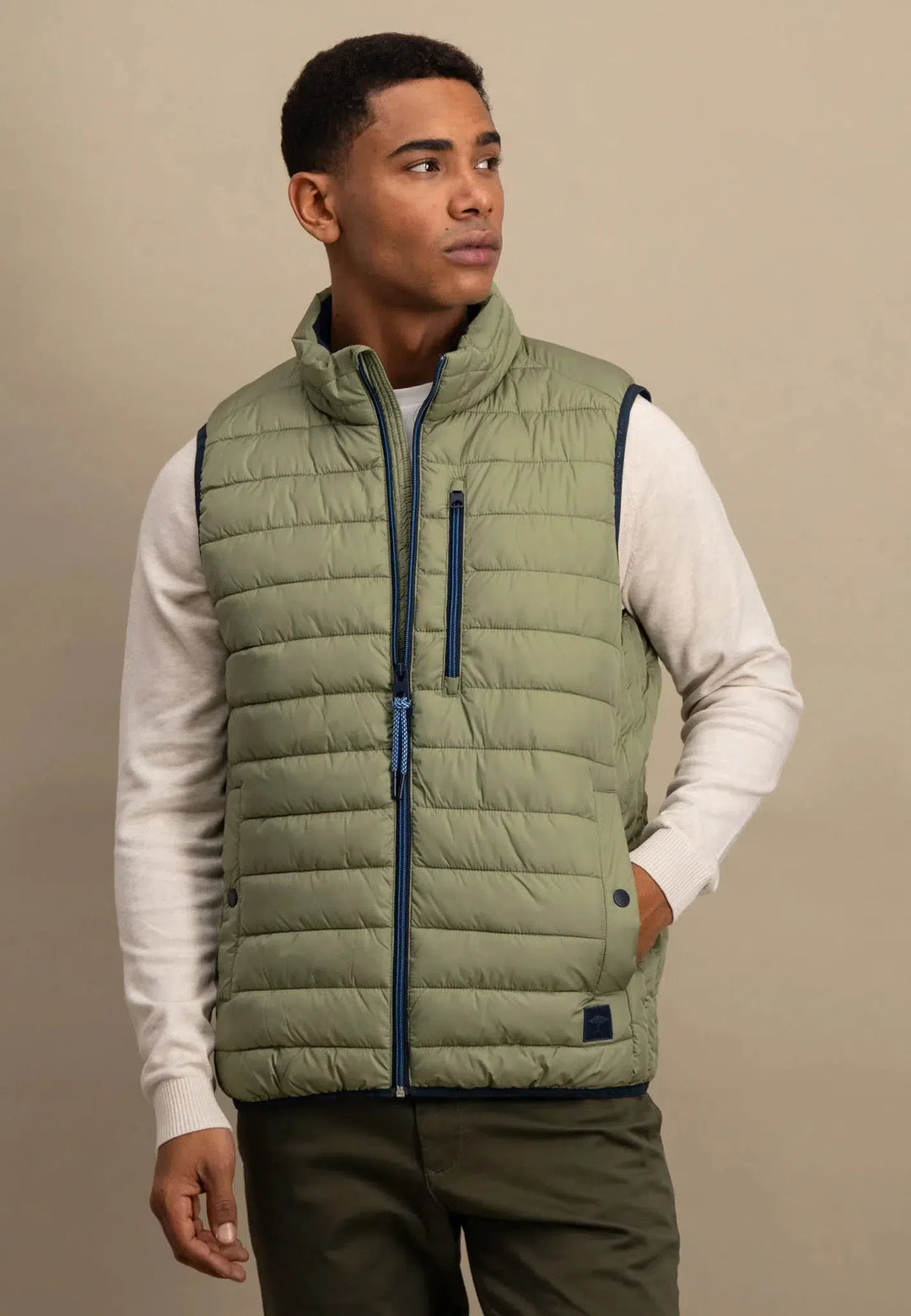 Light Weight Gilet Light Khaki-Fynch-Hatton UK