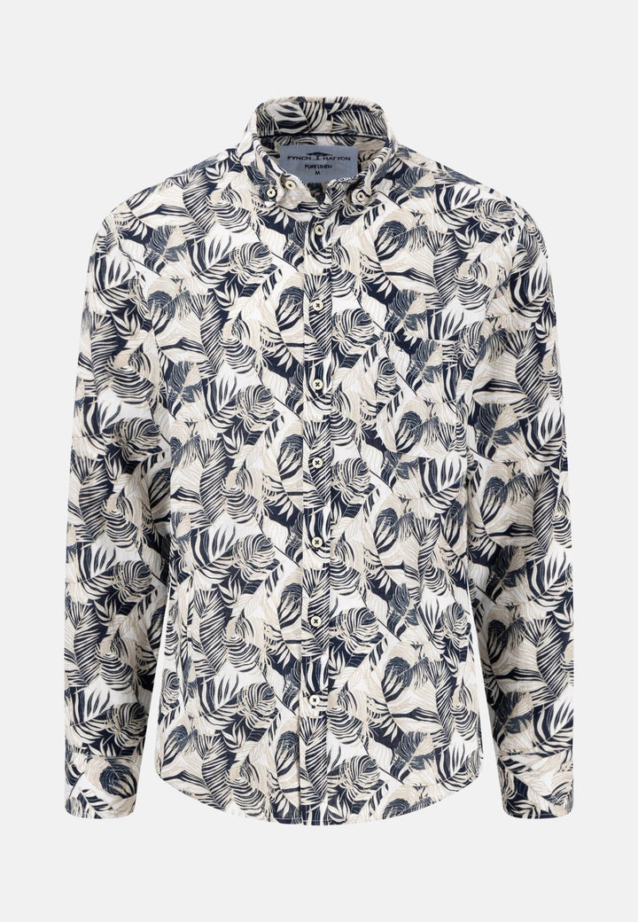 Linen Summer Prints Shirt Sand-Fynch-Hatton UK