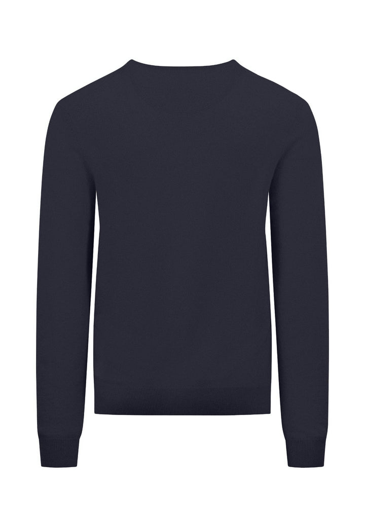 MERINO CASHMERE CREWNECK KNIT NAVY-Fynch-Hatton UK