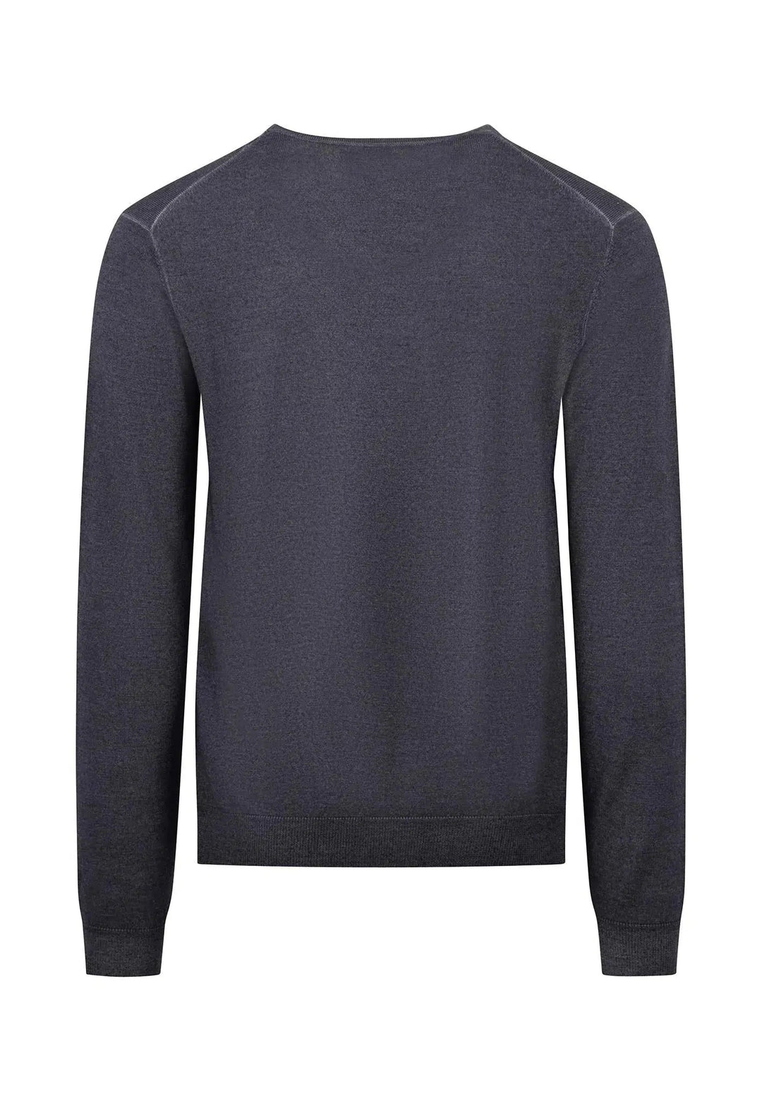 MERINO WOOL CREWNECK KNIT STEEL-Fynch-Hatton UK