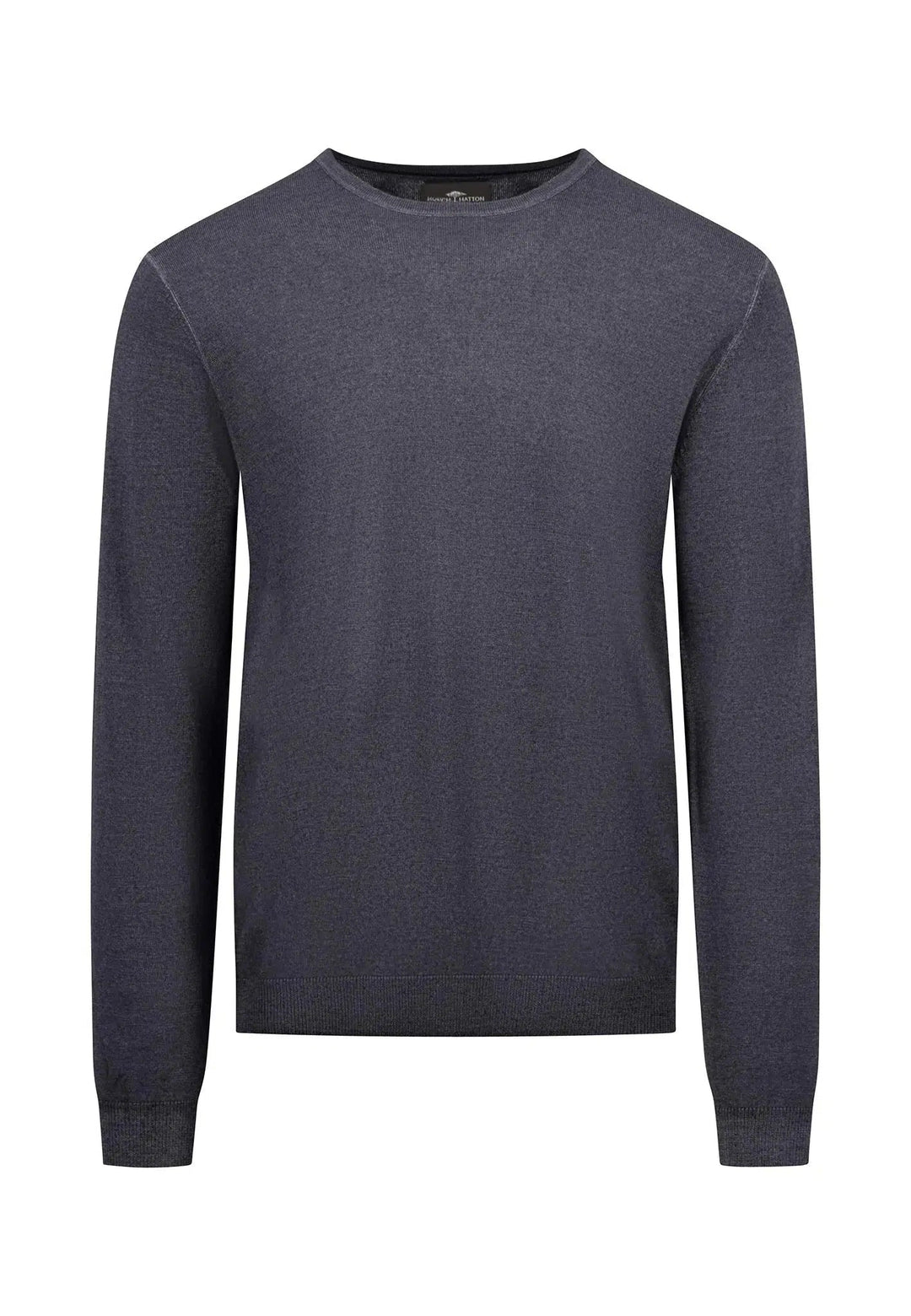 MERINO WOOL CREWNECK KNIT STEEL-Fynch-Hatton UK