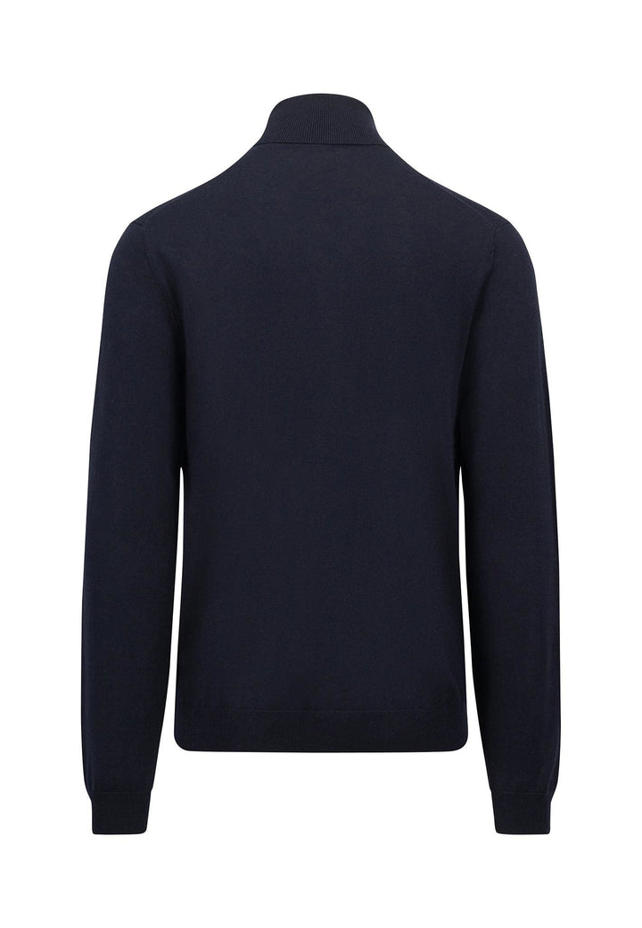 MERINO WOOL ROLLNECK KNIT NAVY-Fynch-Hatton UK