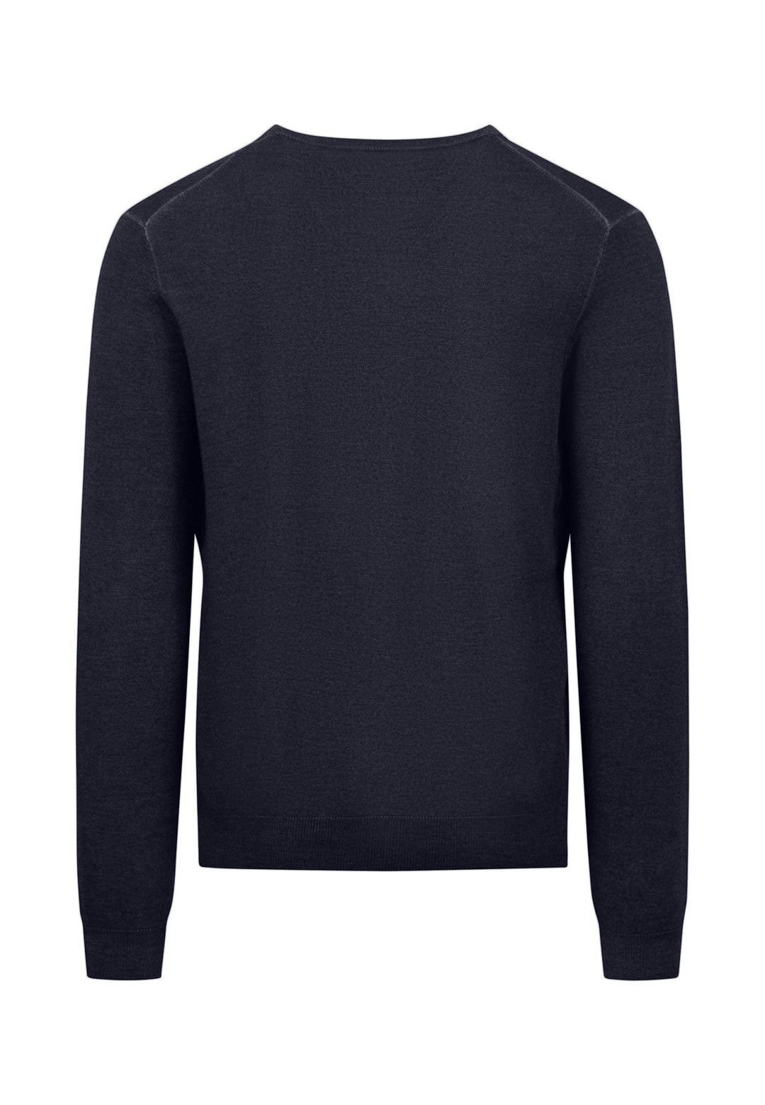 MERINO WOOL V-NECK KNIT NAVY-Fynch-Hatton UK