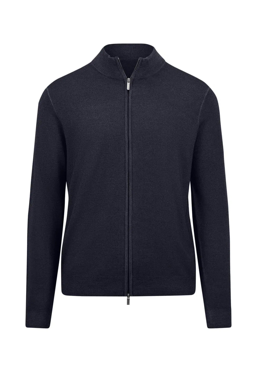 MERINO WOOL ZIP CARDIGAN NAVY-Fynch-Hatton UK