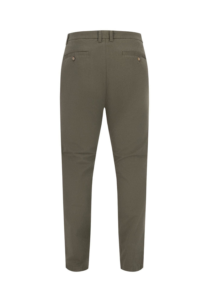 MODERN FIT STRETCH CHINO DARK KHAKI-Fynch-Hatton UK