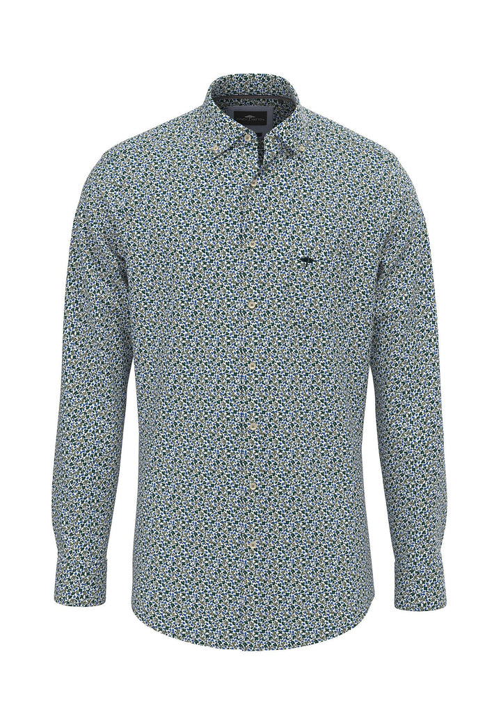 MODERN FLOWER PRINT SHIRT DARK EMERALD-Fynch-Hatton UK