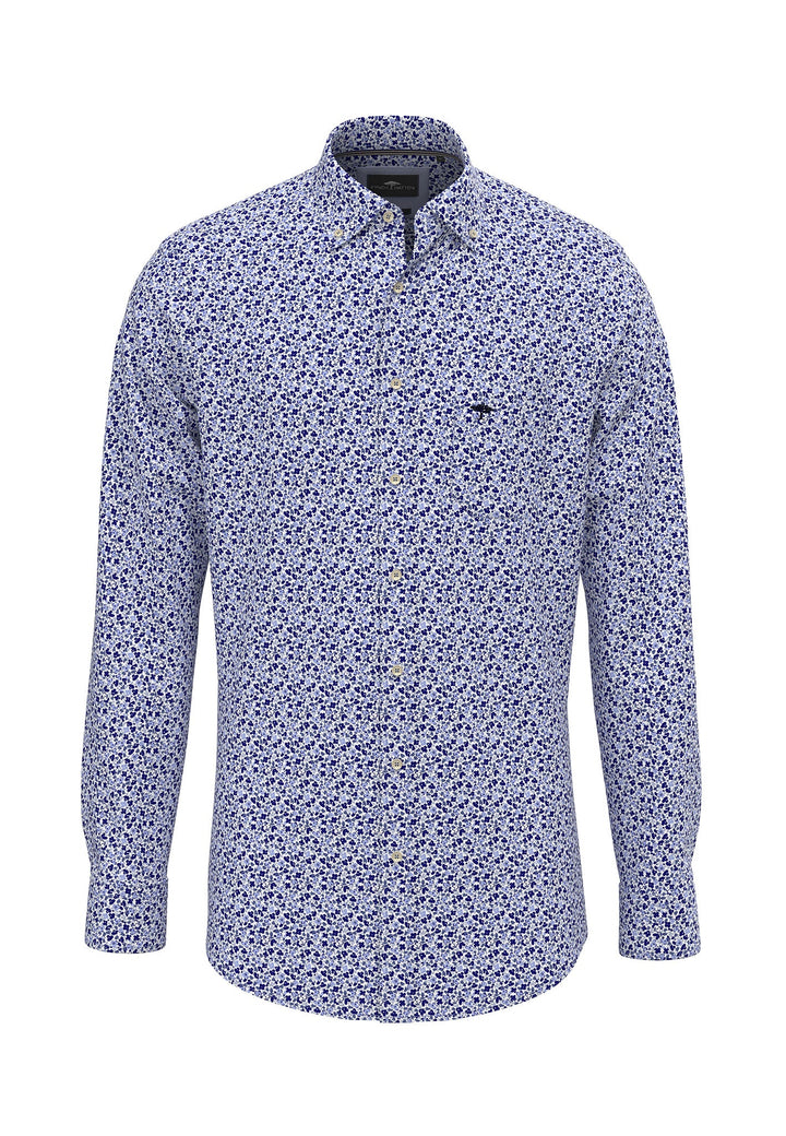 MODERN FLOWER PRINT SHIRT SOFT BLUE-Fynch-Hatton UK