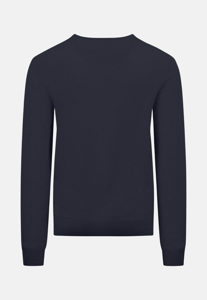 Merino Cashmere Crewneck Knit Navy-Fynch-Hatton UK