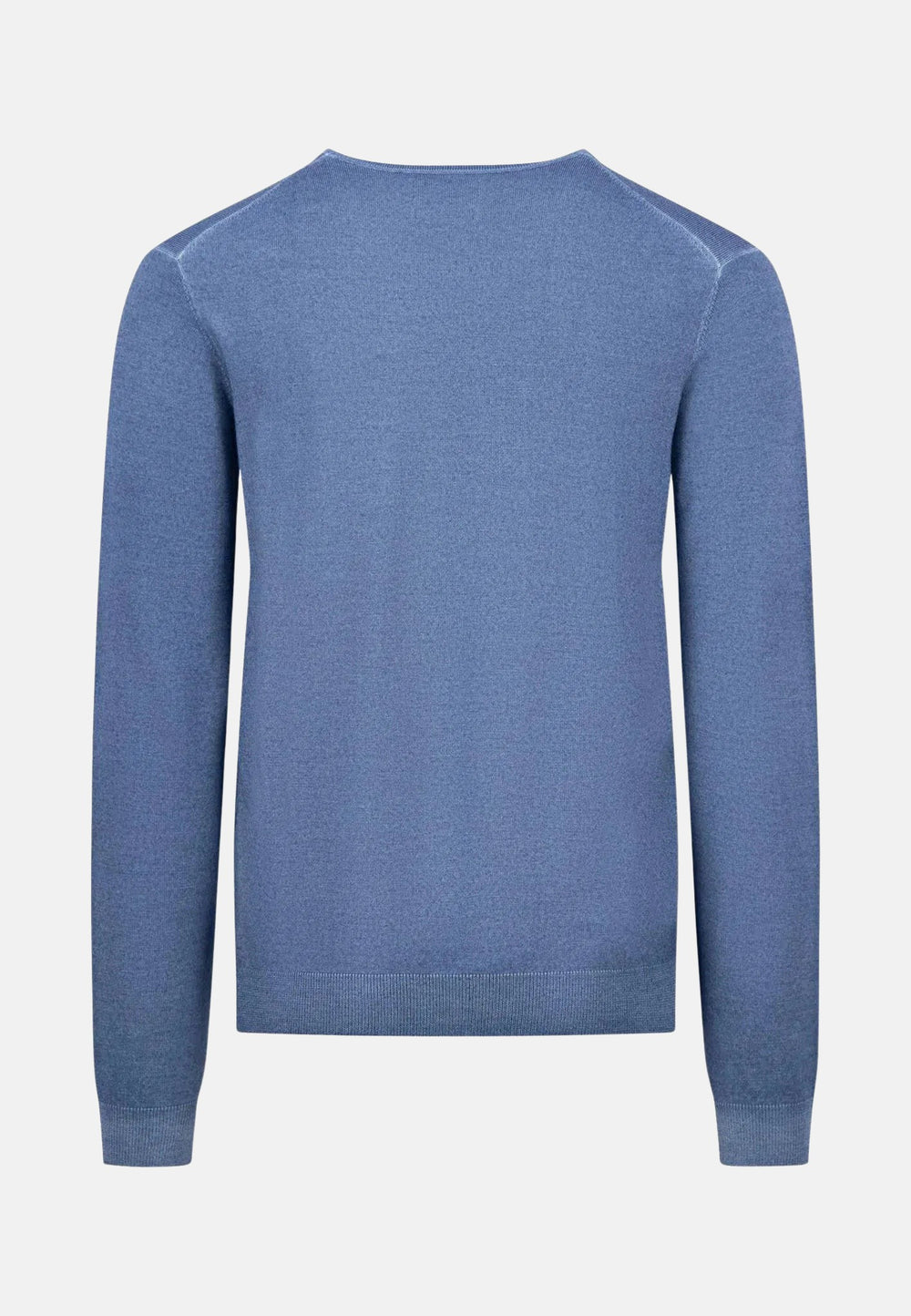 Merino Wool Crewneck Knit Cloud Blue-Fynch-Hatton UK