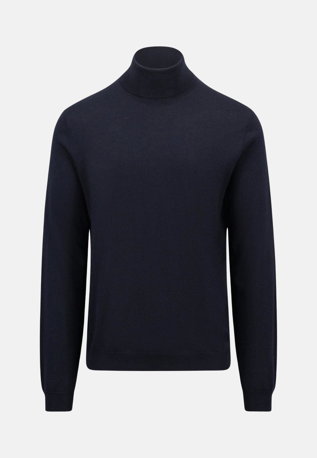 Merino Wool Rollneck Knit Navy-Fynch-Hatton UK