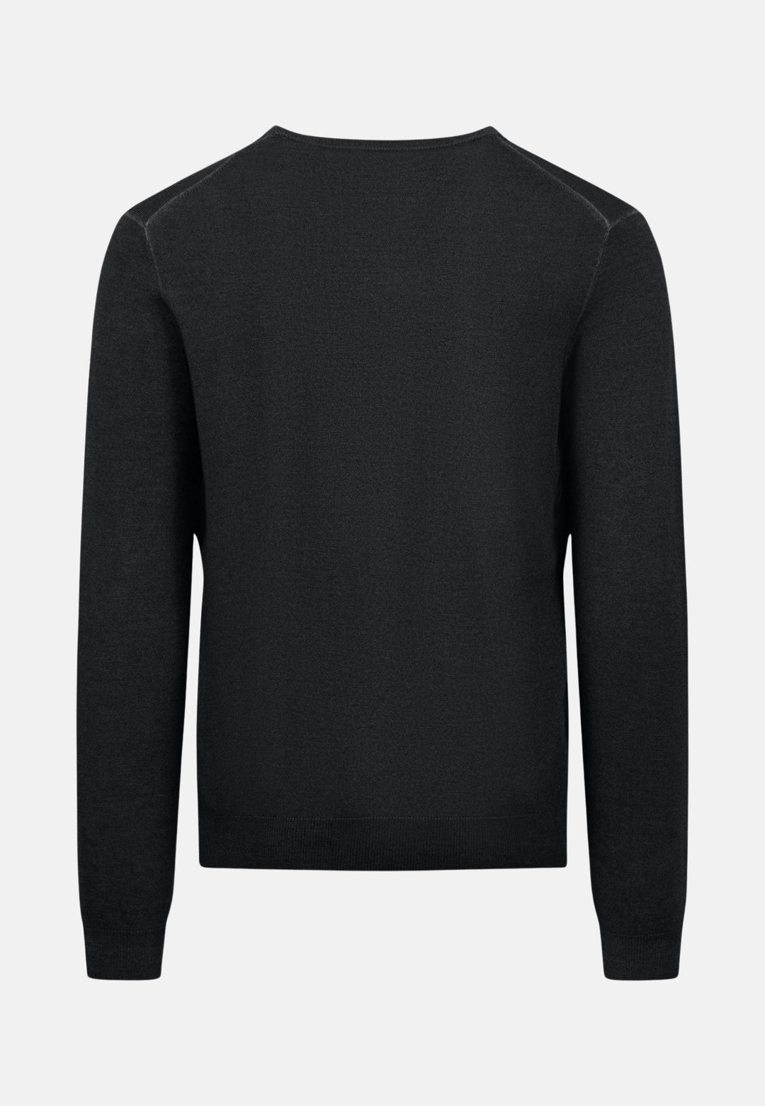 Merino Wool V-Neck Knit Black-Fynch-Hatton UK