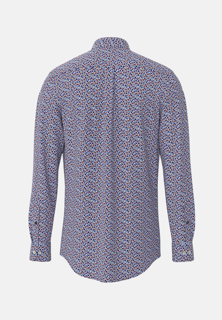 Modern Flower Print Shirt Navy-Fynch-Hatton UK