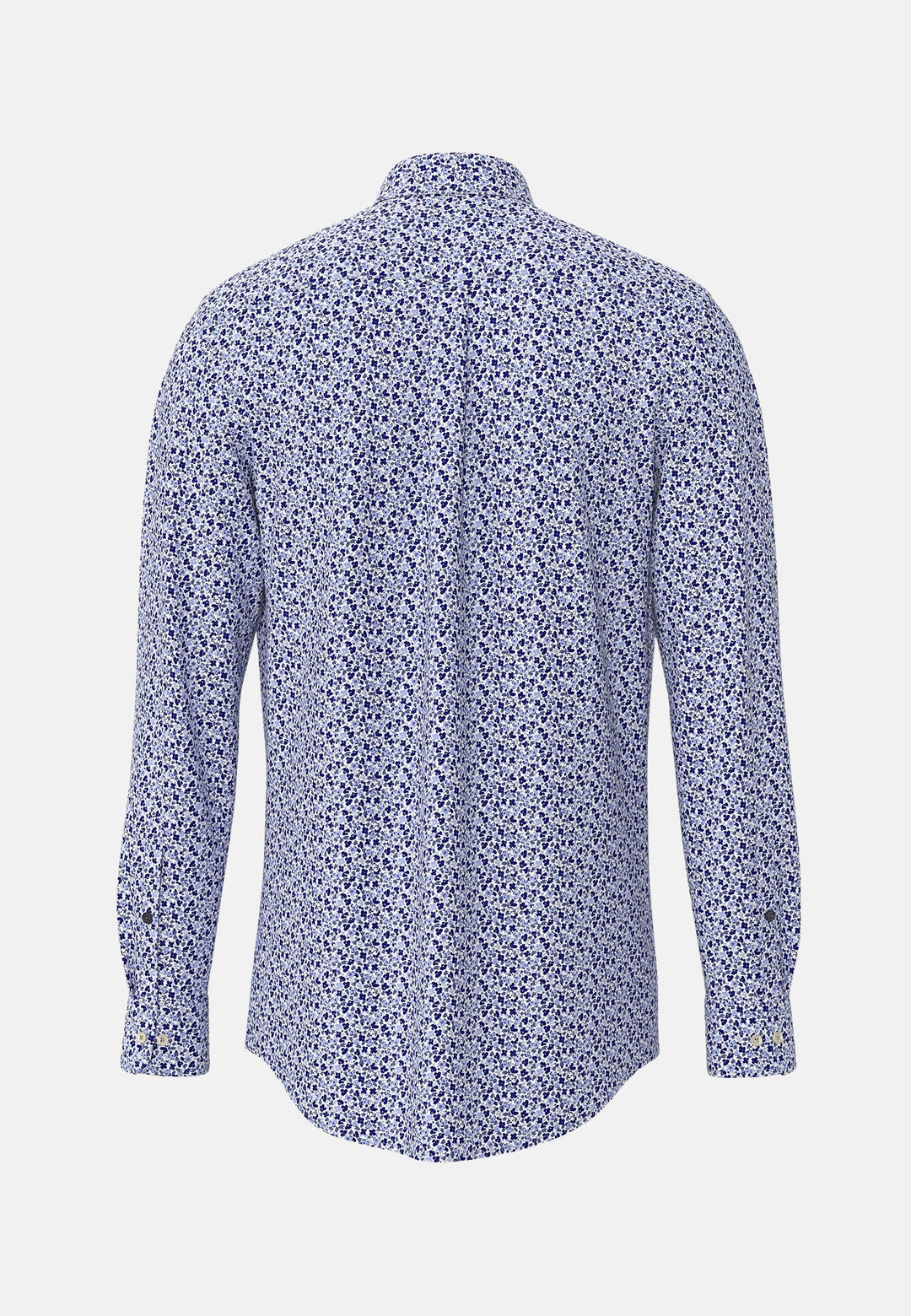 Modern Flower Print Shirt Soft Blue-Fynch-Hatton UK