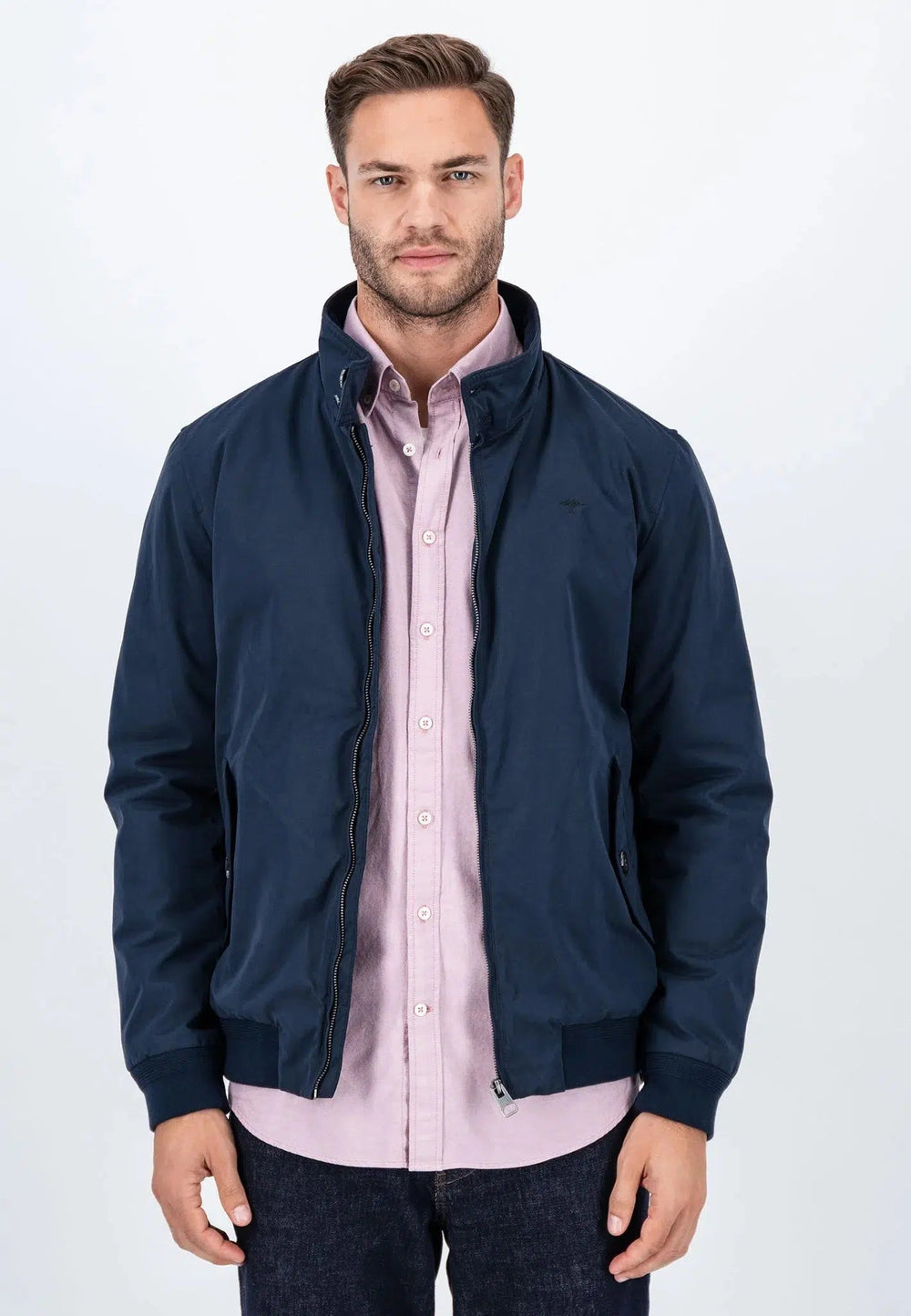 Padded Harrington Jacket Dark Navy-Fynch-Hatton UK