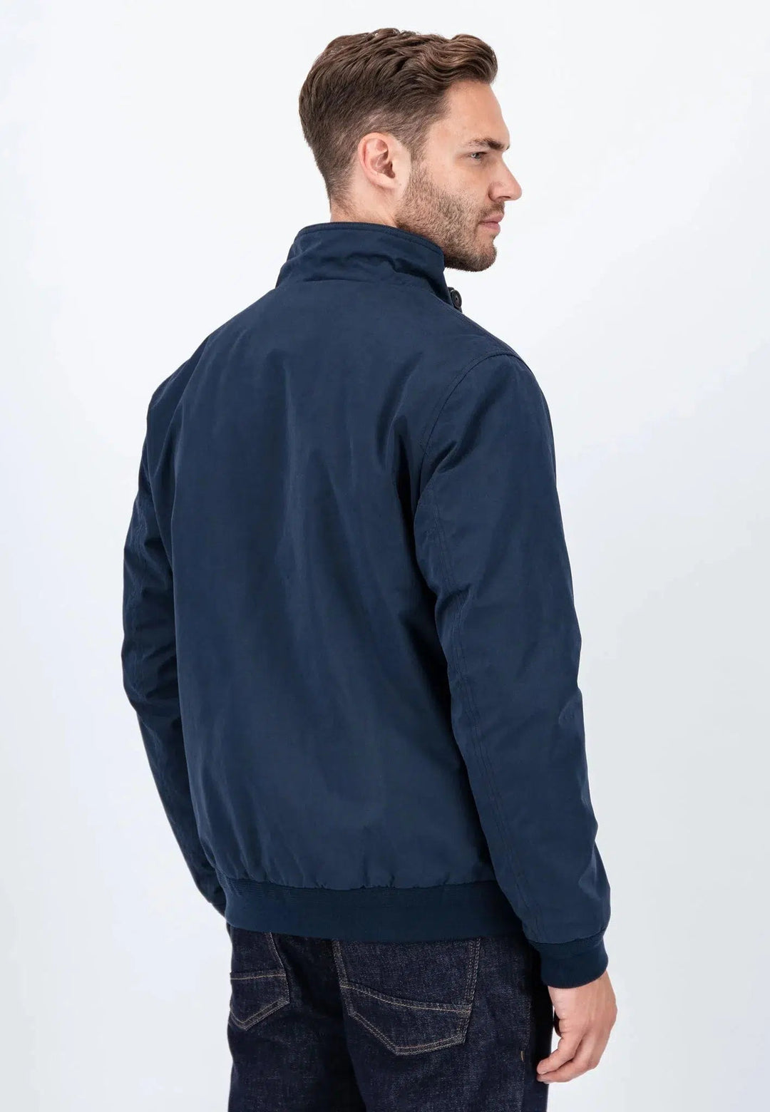 Padded Harrington Jacket Dark Navy-Fynch-Hatton UK