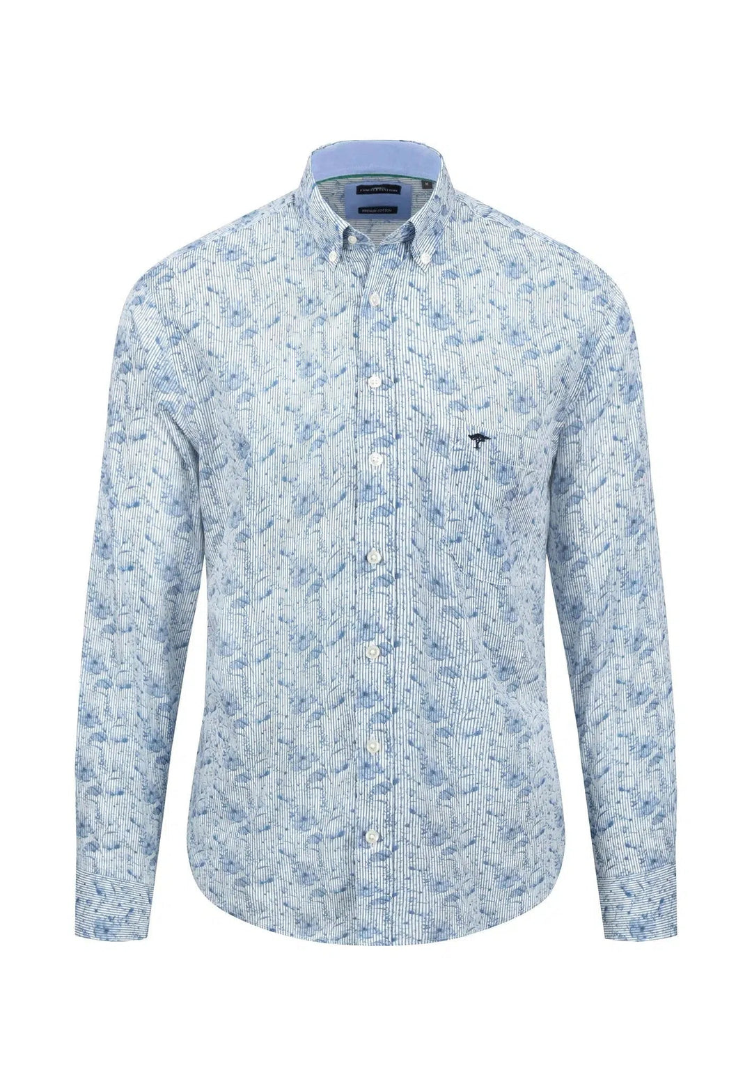 PREMIUM FLOWERS PRINT SHIRT CLOUD BLUE-Fynch-Hatton UK