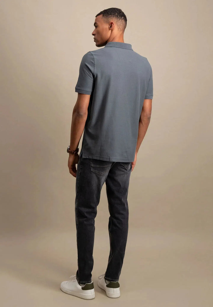 Premium Cotton Polo Shirt Asphalt-Fynch-Hatton UK