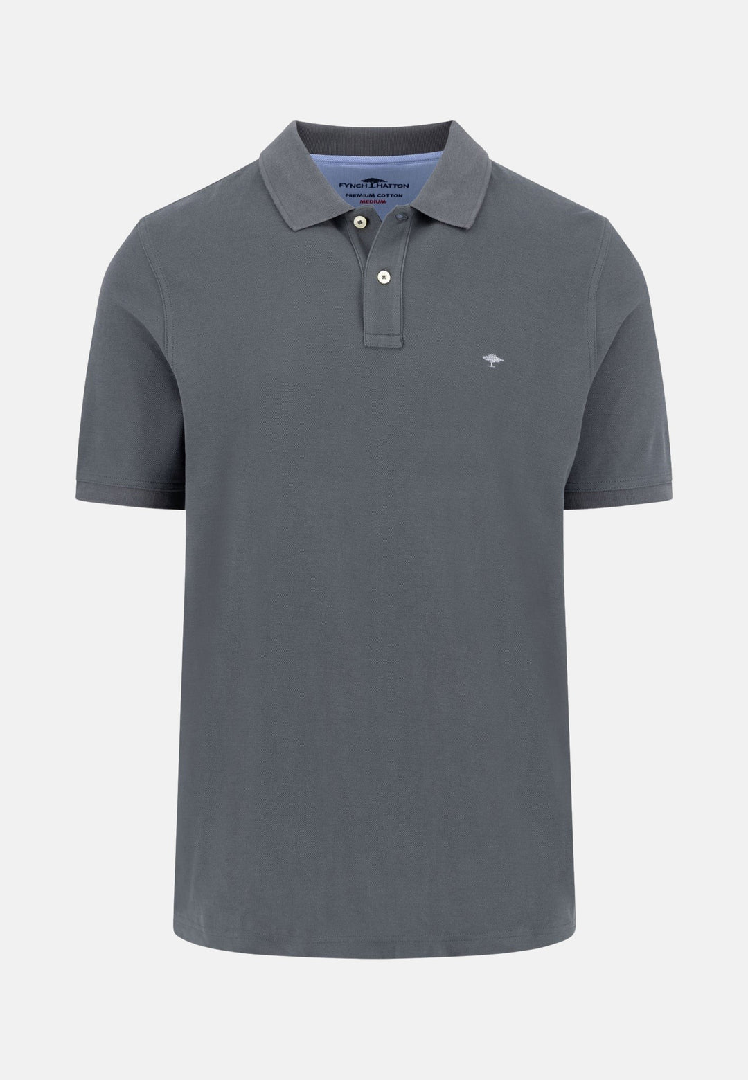 Premium Cotton Polo Shirt Asphalt-Fynch-Hatton UK