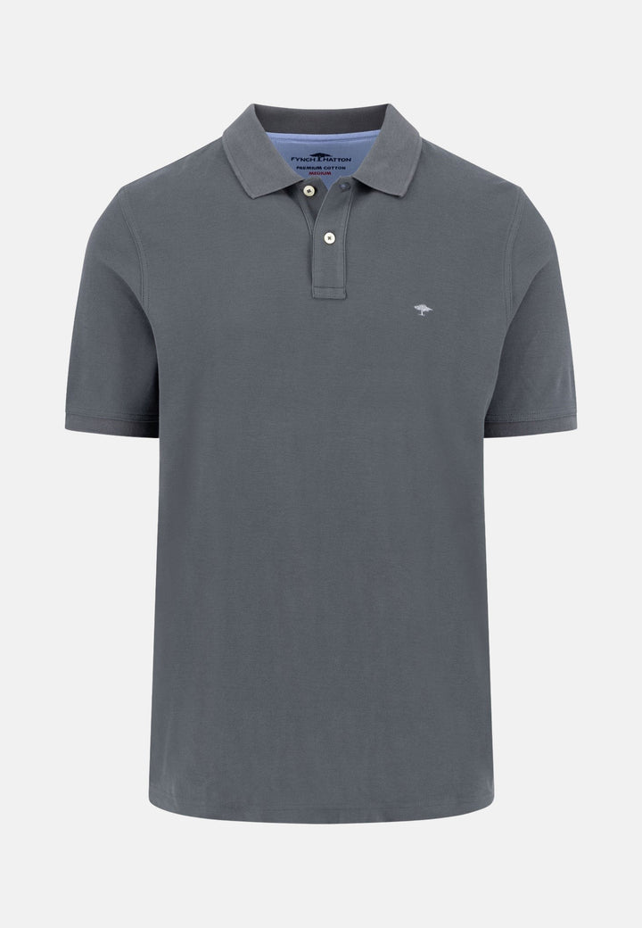 Premium Cotton Polo Shirt Asphalt-Fynch-Hatton UK