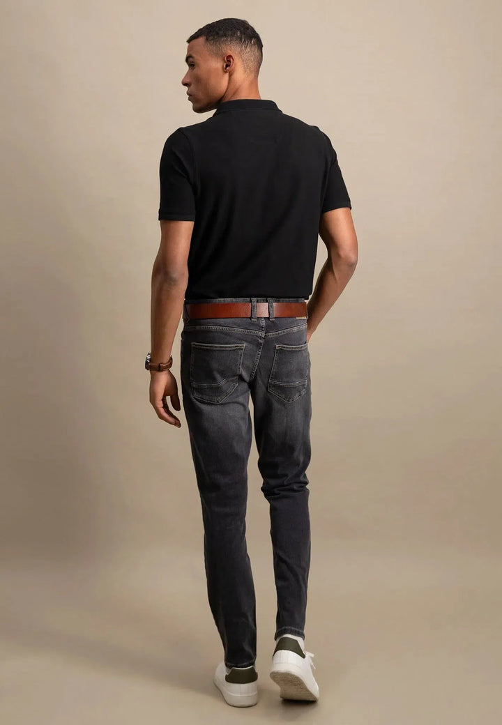 Premium Cotton Polo Shirt Black-Fynch-Hatton UK