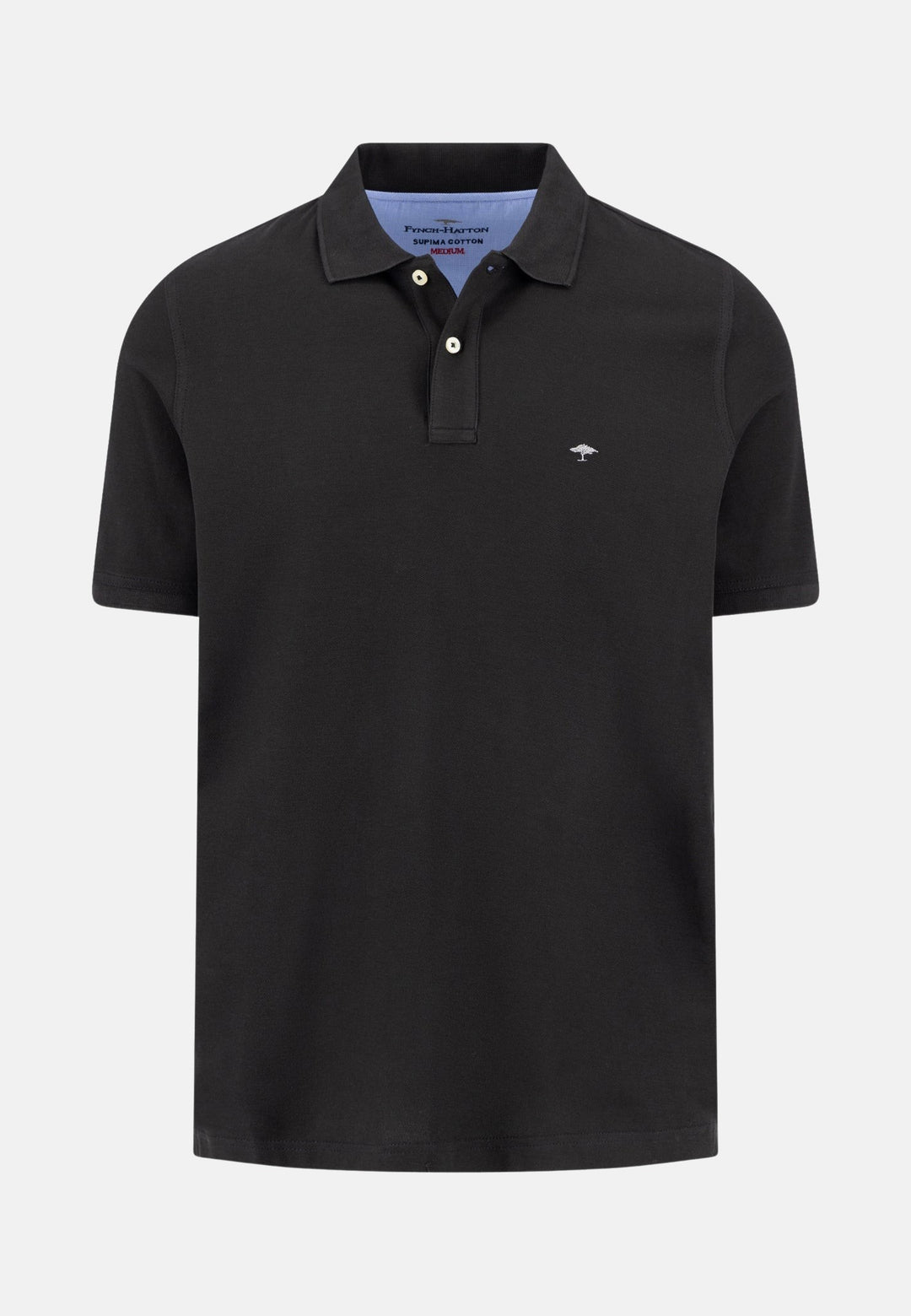 Premium Cotton Polo Shirt Black-Fynch-Hatton UK