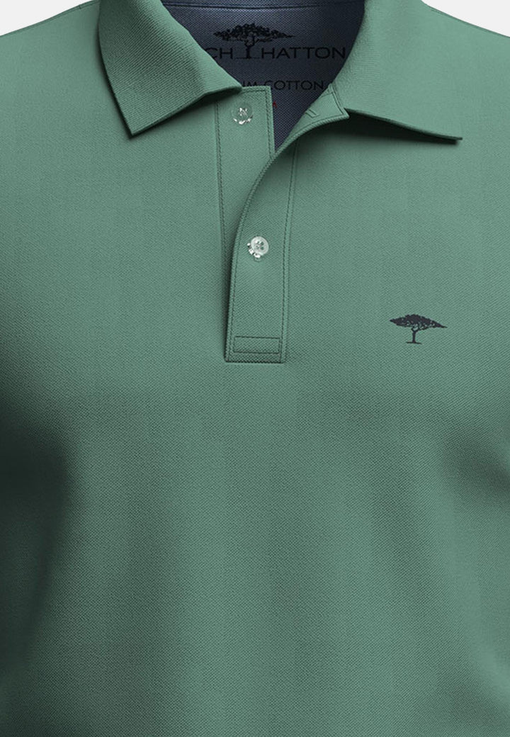 Premium Cotton Polo Shirt Fern Green-Fynch-Hatton UK