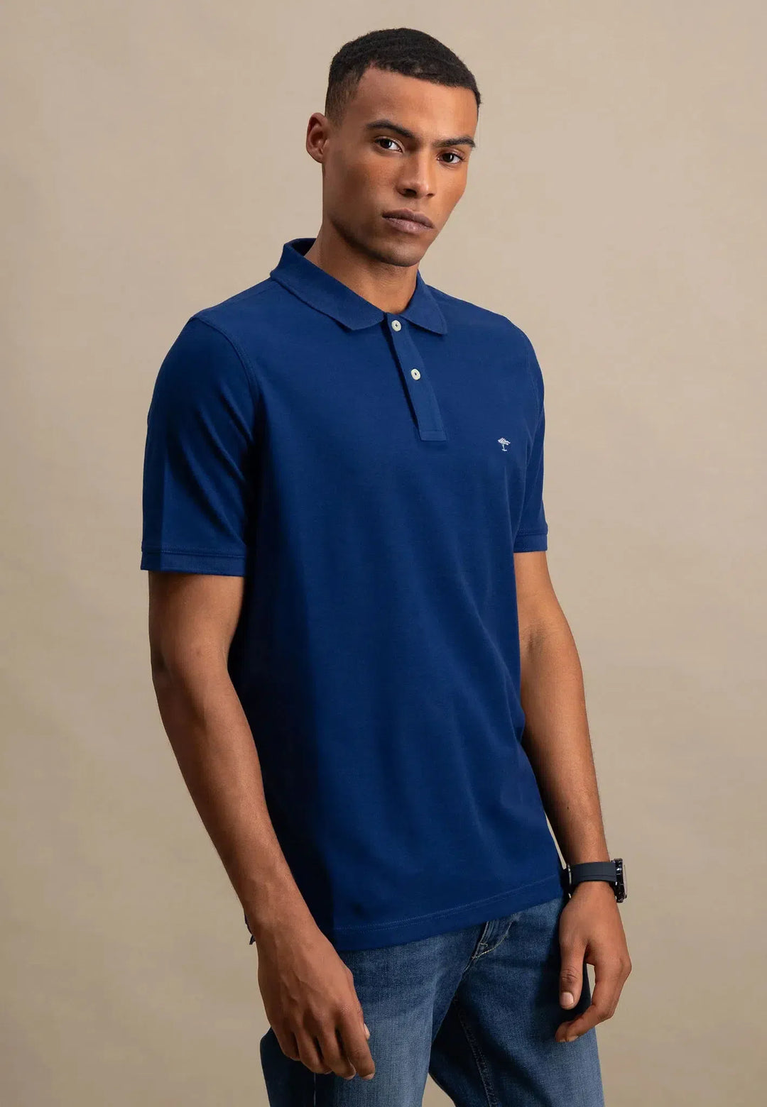 Premium Cotton Polo Shirt Midnight-Fynch-Hatton UK