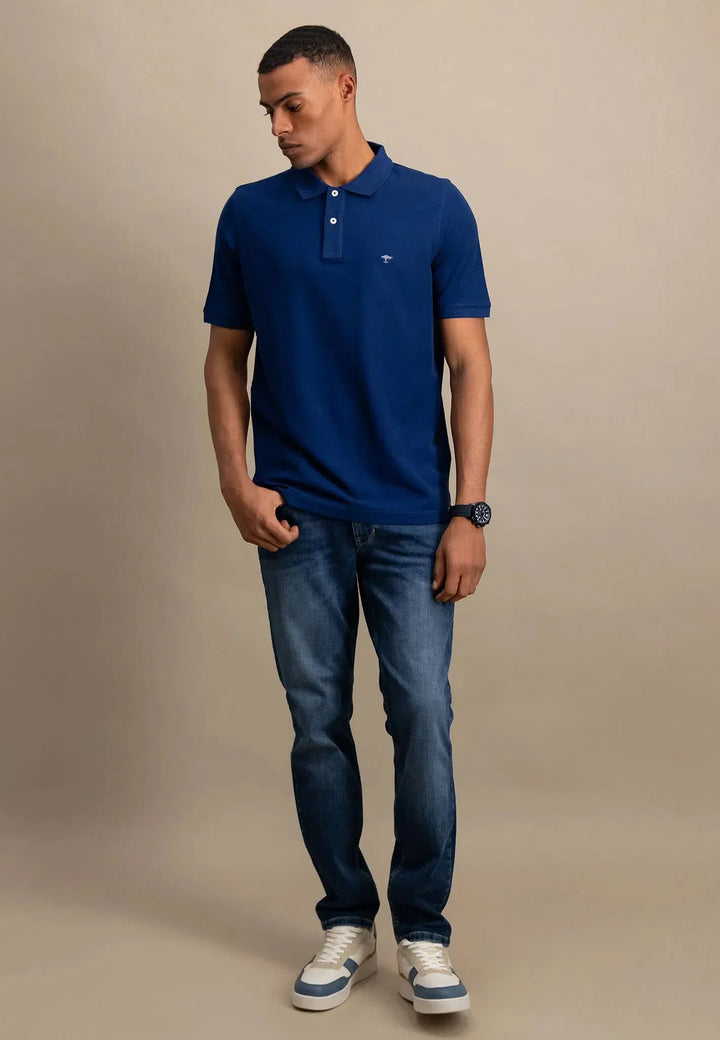 Premium Cotton Polo Shirt Midnight-Fynch-Hatton UK