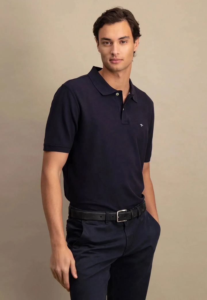 Premium Cotton Polo Shirt Navy-Fynch-Hatton UK